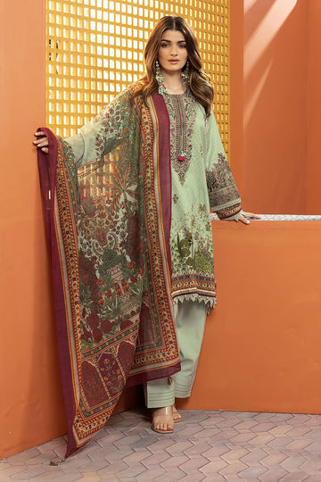 Khaadi Cotton Satin | Embroidered | Fabrics 3 Piece BCS240106 L Green Online Shopping